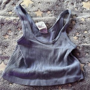 blue or brown crop top